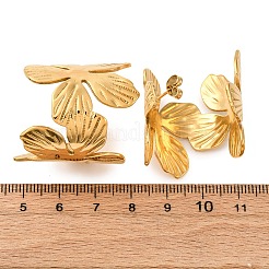 女性用 C 字型 304 ステンレススチール スタッド イヤリング  18KGP本金メッキ  27x32mm&nbsp;EJEW-A131-01C-G