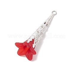 アクリルパーツ  ガラスビーズで  鉄のループ  花  ミックスカラー  49x18x17.5mm  穴：2.5~3mm&nbsp;PALLOY-TA00127