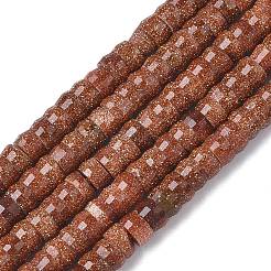合成ゴールドストーンヘイシビーズ連売り  多面カット  ロンデル  4x2mm  穴：1mm  約161個/連  14.76''（37.5センチメートル）&nbsp;G-A299-A03-01