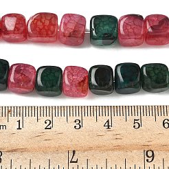 天然石ドラゴンアゲート瑪瑙ビーズ連売り  染め＆加熱  キューブ  クリムゾン  9~10x9~10x9~10mm  穴：1mm  約40個/連  14.37''（36.5センチメートル）&nbsp;G-G177-E04-05