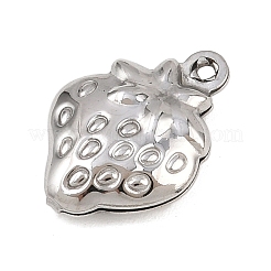 フルーツ304ステンレススチールペンダント  ステンレス鋼色  苺  16x11x4mm  穴：1mm&nbsp;STAS-P418-03C-P