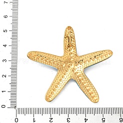 304ステンレススチール製ビッグペンダント  エナメル  ゴールドカラー  ヒトデ  47x51x12mm  穴：8mm&nbsp;STAS-C144-04B-02