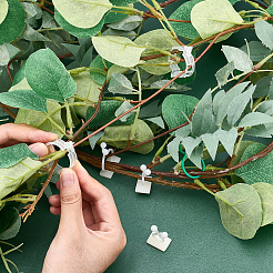 植物クライミングウォール固定具クリップ  プラスチック製の植物サポートガーデンクリップ付き  植物のツイストクリップタイ  ホワイト  270pc&nbsp;AJEW-GA0002-61