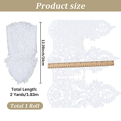 2ヤードポリエステルリボン  衣類用アクセサリー  ギフトデコレーション  花  ホワイト  13-3/8インチ（340mm）&nbsp;OCOR-GF0005-65A