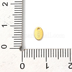 スターリングシルバー チェーン エクステンダー ドロップ 925 個  ゴールドカラー  オーバル  5.5x3.5x0.5mm  穴：1mm&nbsp;LS-STER-R010-03G-03