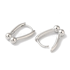 女性用馬蹄真鍮フープピアス  プラチナメッキ  14.5x3.5mm&nbsp;EJEW-U008-05P