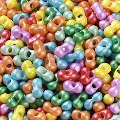 ガラスシードビーズ  不透明色の光沢  ピーナッツ  カラフル  5~6x2.5~3x3~3.5mm  穴：1~1.2mm  約5000個/ポンド&nbsp;SEED-L011-04A-17