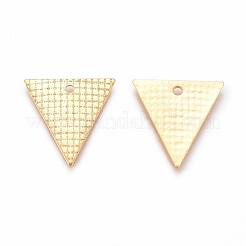 304ステンレスペンダント  レーザー切断  三角形  ゴールドカラー  13.5x13x0.2mm  穴：1.2mm&nbsp;X-STAS-D233-09G