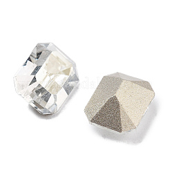 K9ガラスラインストーンカボション  尖ったバック＆バックメッキ  長方形  ミックスカラー  10x8x5.5mm&nbsp;GLAA-H034-07D