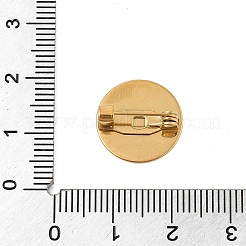 PVD 真空メッキ 304 ステンレス ブローチ カボション セッティング  フラットラウンド  18KGP本金メッキ  15mm  トレイのサイズ：15mm&nbsp;STAS-E547-08J-G