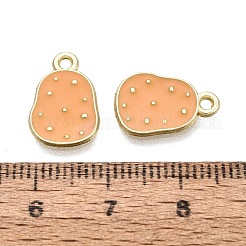 合金エナメルチャーム  ジャガイモのチャーム  ゴールドカラー  15x10x1mm  穴：1.5~1.6mm&nbsp;ENAM-Q003-07G