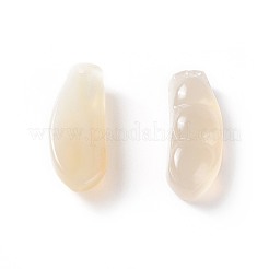 天然なカルセドニーのペンダント  エンドウ  31~33x13x5~9mm  穴：1~1.4mm&nbsp;G-K298-16