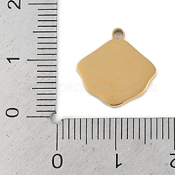 イオンプレーティング（IP）304ステンレススチールチャーム  リーフチャーム  18KGP本金メッキ  14x14x1.5mm  穴：1.5mm&nbsp;STAS-U019-16G