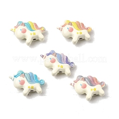 焼き付け塗料合金エナメルビーズ  ミックスカラー  ユニコーン  13.5x18.5x6.5mm  穴：1.6mm  5個/セット&nbsp;FIND-G092-09B