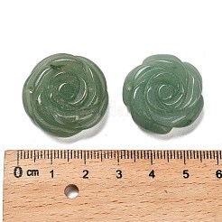 天然グリーンアベンチュリン彫刻ペンダント  花のチャーム  24~26x25~26x7~8mm  穴：1.1mm&nbsp;G-Z088-01A