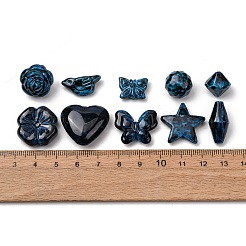 不透明なアクリルビーズ  混合図形  ティール  8~25x8~25x4~45mm  穴：1.2~1.6mm&nbsp;OACR-Z041-02