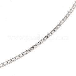 1.5mmテクスチャ304ステンレスネックレス作り  硬いネックレス  ステンレス鋼色  内径：5.12x5.51インチ（13x14cm）&nbsp;STAS-P444-02P