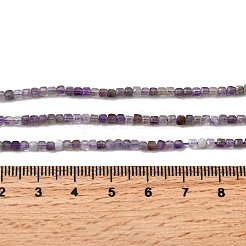 天然石アメジストビーズ連売り  ファセットテーブルカットキューブビーズ  2x2x2mm  穴：0.6mm  約193~194個/連  15.28''（38.8センチメートル）&nbsp;G-P581-A01-01