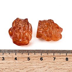 ガラスビーズ  キツネ  シエナ  20x19x15mm  穴：1.2mm&nbsp;GLAA-D303-01E