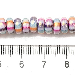 手作り樹脂粘土ビーズ連売り  グリッターパウダー付き  ロンデル  ミックスカラー  7~7.5x3~3.5mm  穴：1.6mm  約116~118個/連  15.55~15.94''（39.5~40.5センチメートル）&nbsp;CLAY-H006-03T