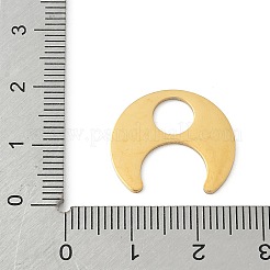 304ステンレスペンダント  ダブルホーン/三日月チャーム  レーザー切断  18KGP本金メッキ  19.5x17x1mm  穴：6mm&nbsp;STAS-Q354-03G