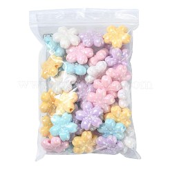 5色UVメッキ透明アクリルビーズ40個  さくらの花  ABカラーメッキ  ミックスカラー  22.5x23x9mm  穴：2mm  8個/カラー&nbsp;OACR-FS0002-86