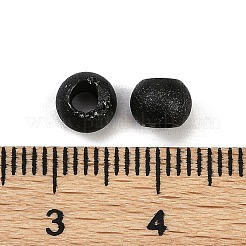 201ステンレスビーズ  テクスチャ  ラウンド  イオンプレーティング（ip）  電気泳動黒  6x4.5mm  穴：3mm&nbsp;STAS-Z039-02J-EB
