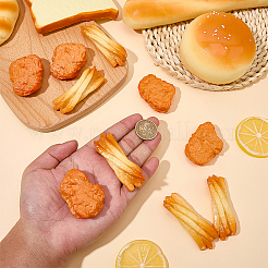 10個 2スタイルの人工プラスチック製フライドチキンナゲットとフライドポテトモデル  模造食品  ディスプレイ装飾用  ミックスカラー  53~75x26.5~41.5x14~19mm  5個/スタイル&nbsp;DJEW-SC0001-25