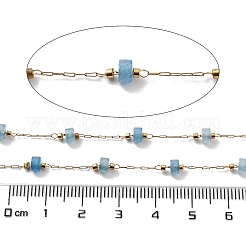 イオンプレーティング（IP）304ステンレススチールボールチェーン  宝石付き  スプールで  ハンダ付け  18KGP本金メッキ  4x2.5mm  約16.40フィート（5m）/ロール&nbsp;CHS-K019-05G-02