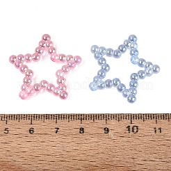 透明プラスチックビーズ  ビーズの星  ABカラーメッキ  ミックスカラー  28x30x4mm  穴：1.8~2mm  約625個/500g&nbsp;KY-N025-60