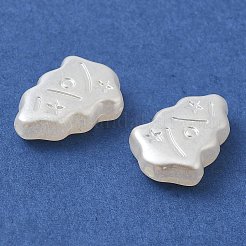 ABSプラスチックパール調ビーズ  スター付きクリスマスツリー  ホワイト  17x11.5x4.5mm  穴：1.4mm  約909個/500g&nbsp;KY-I009-21