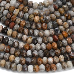 天然ゴビ瑪瑙ビーズ連売り  多面カット  ロンデル  8x5.5mm  穴：1.2mm  約69個/連  15.16''（38.5センチメートル）&nbsp;G-Z111-A55