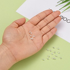 925スターリングシルバーピアスキャッチ  スタンプ925個付き  銀  3.5x3.3mm  穴：0.7mm&nbsp;STER-K167-037A-S