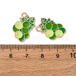 フルーツ合金エナメルペンダント  ライトゴールド  ブドウ  20x14x1mm  穴：1.8mm&nbsp;FIND-D304-03M-KCG