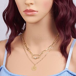 真鍮製マイクロパヴェクリアキュービックジルコニアスクリューカラビナロックチャーム  ネックレス作り用  クイックリンク  オーバル  ゴールドカラー  25x15x5.5mm  ネジ:6~6.5x5.5mm&nbsp;ZIRC-E164-11G