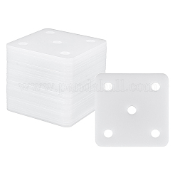 アクリル裁縫道具30個  正方形  ホワイト  55x55x2mm  穴：6mm&nbsp;DIY-FG0006-54