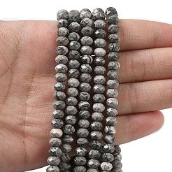 天然マップ石/ピカソ石/ピカソジャスパービーズ連売り  多面カット  ロンデル  5.5~6.5x4.5mm  穴：1mm  約91~94個/連  15.35''（39cm）〜15.43''（39.2cm）&nbsp;G-D344-A18