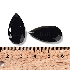 天然黒曜石ファセットペンダント  ティアドロップチャーム  25x13x4mm  穴：1mm&nbsp;X-G-D082-01C