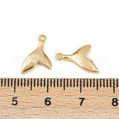 海をテーマにした真鍮チャーム  長持ちメッキ  ニッケルフリー  18KGP本金メッキ  魚尾  13x9x2mm  穴：1mm&nbsp;KK-F902-07M-G