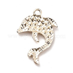 合金クリスタルラインストーンペンダント  イルカチャーム  ライトゴールド  25.5x18x2.6mm  穴：2mm&nbsp;ALRI-C007-62LG