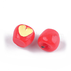 樹脂カボション  りんご  模造食品  レッド  12x13x12.5mm&nbsp;CRES-T010-22