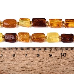 天然琥珀ビーズ連売り  直方体の  シードビーズで  8.5~12x5.5~8.5x5.5~8.5mm  穴：0.6~0.7mm  約31~32個/連  15.16~15.35インチ（38.5~39cm）&nbsp;G-N371-23A-01