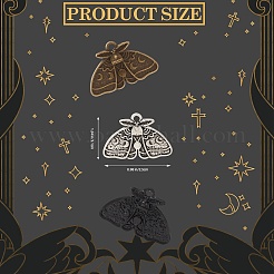 30本3色チベット風アロイペンダント  ムーンフェイズ チャーム付き蛾  ミックスカラー  17.4x25mm  10個/カラー&nbsp;FIND-SZ0003-48