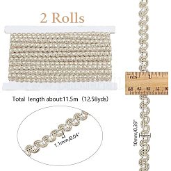 ポリエステルウェーブリボン  カーテン飾り  マスクと衣装のアクセサリー  フローラルホワイト  3/8~1/2インチ（10~12mm）  約12.58ヤード（11.5m）/カード&nbsp;OCOR-WH0085-29C