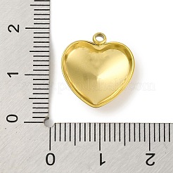 イオンプレーティング（IP）304ステンレスペンダント  ハートチャーム  18KGP本金メッキ  17x15x4mm  穴：1.6mm&nbsp;STAS-D194-11G