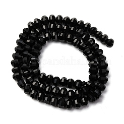 天然石オブシディアンビーズ連売り  多面カット  カボチャ  6x4mm  穴：1mm  約89~91個/連  14.96''~15.16''（38~38.5センチメートル）&nbsp;G-P587-D03-01