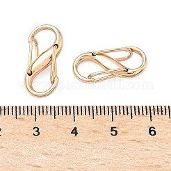 合金ダブル s スナップ フック スプリング キーホルダー クラスプ  ロッククライミングカラビナ 女性 男性 キャンプ 釣り  ライトゴールド  20x9.5x5mm  穴：5.5x7.5mm&nbsp;FIND-C084-01KCG