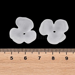 つや消し不透明アクリルビーズキャップ  3  - 花びらの花  ホワイト  20x9.5mm  穴：1.6mm  約625個/500g&nbsp;OACR-K001-46
