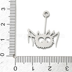 ステンレスペンダント201個  ファーの蜘蛛のチャーム  ステンレス鋼色  24.5x19x1mm  穴：1.9mm&nbsp;STAS-B136-08P