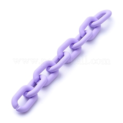 手作りアクリルアズキチェーン  オーバル  ジュエリー作りのための  ライラック  31x19.5x5.5mm  39.37インチ（1m）/連&nbsp;AJEW-JB00630-06